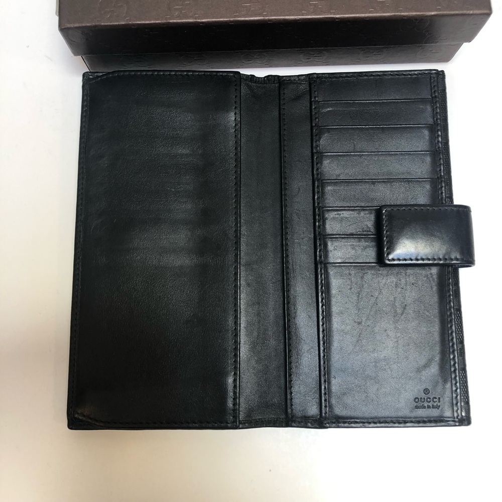 Gucci AUTHENTIC Black Leather Long Wallet EUC - Picture 6 of 16